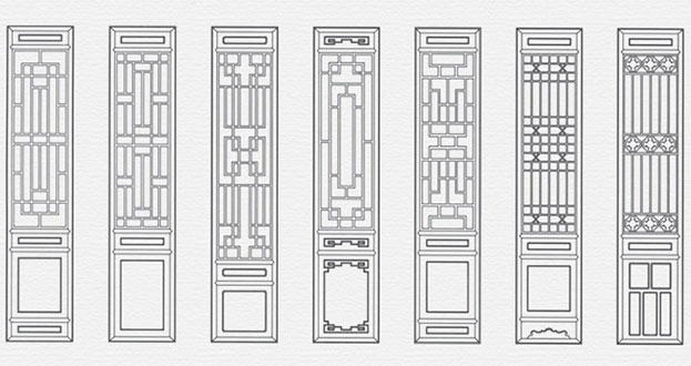 嘉禾常用中式仿古花窗图案隔断设计图